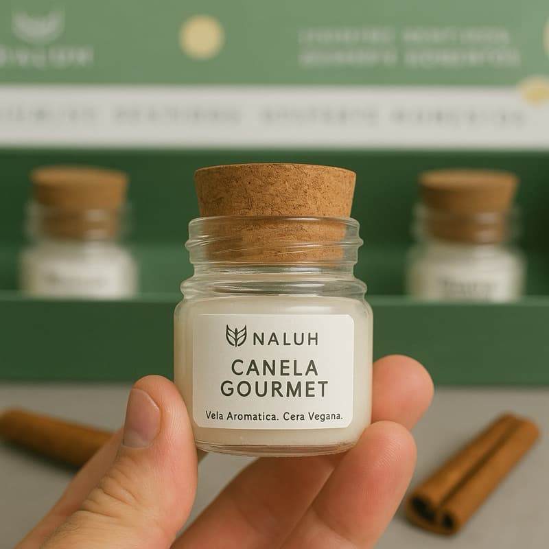 Kit de 4 Mini Velas Veganas Premium 40ml na caixa para presente Linda e Charmosa Naluh