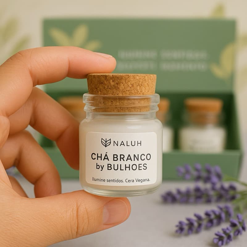 4 Mini Velas Veganas Cera Vegetal Premium c/ Caixa p/ Presente PROMOÇÃO
