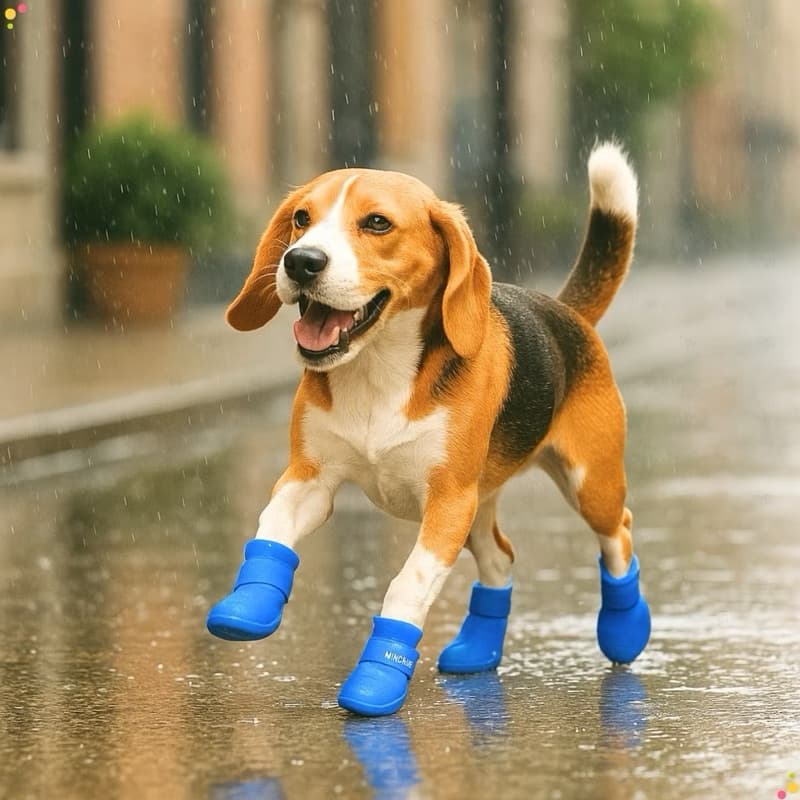 4Pcs Bota De Borracha Antiderrapante Pet Cães Pequenos ,Médios E Grandes Gatos,Botinha de Silicone Sapato À Prova D'agua