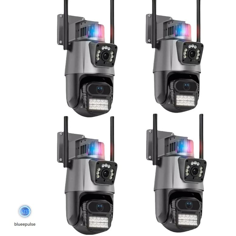 Câmera Ip De Segurança Externa Lente Dupla Com Sirene 3mp Full Hd 4K Wifi Visão Noturna App Icsee