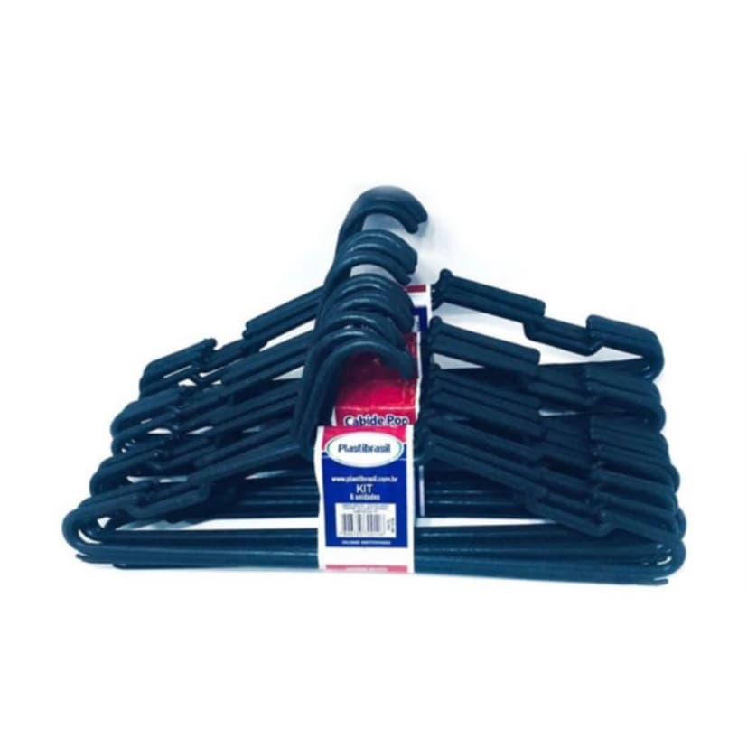 Kit com 12 cabides Plastibrasil Pop