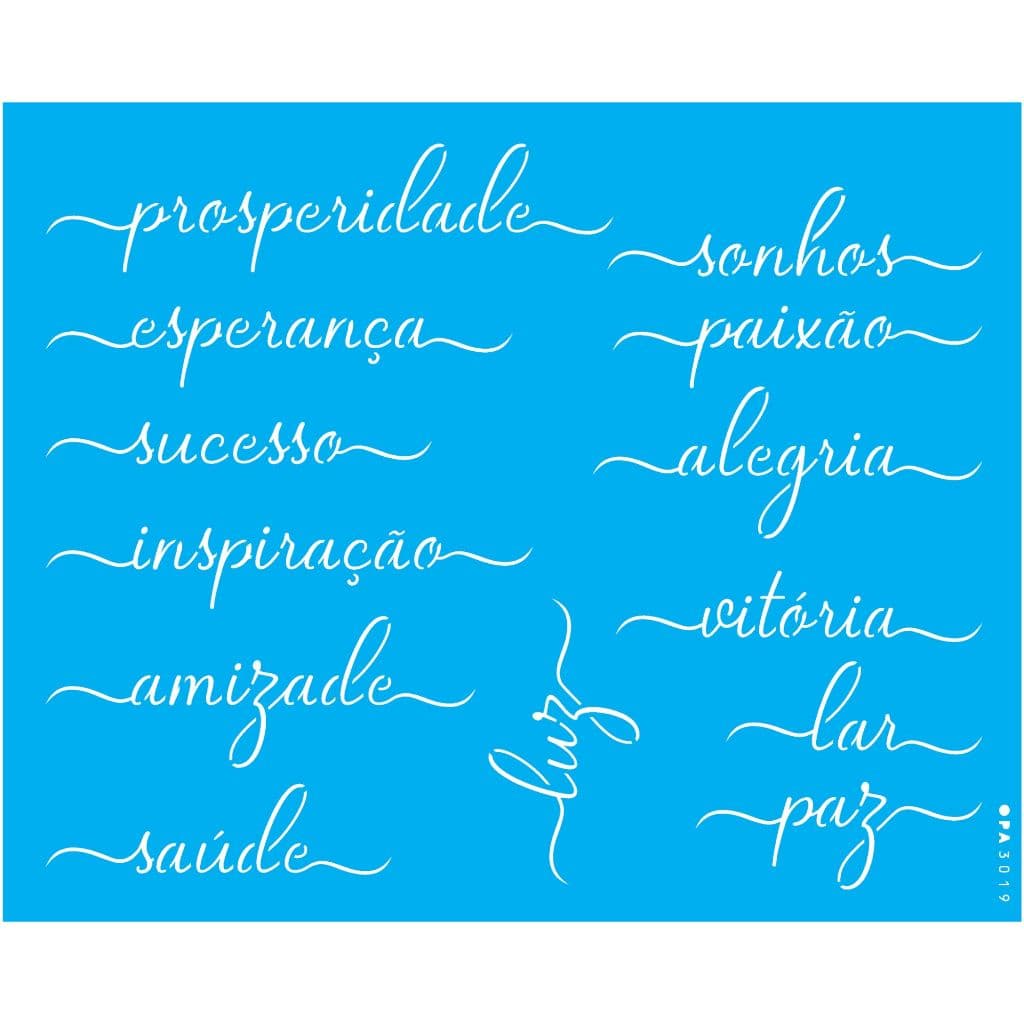 Stencil Palavras Lettering I 20x25 Opa 3019