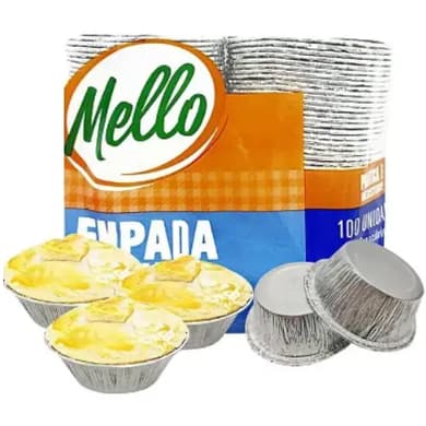 Forminha de Alumínio para Empada Mello Pacote 100 Unidades