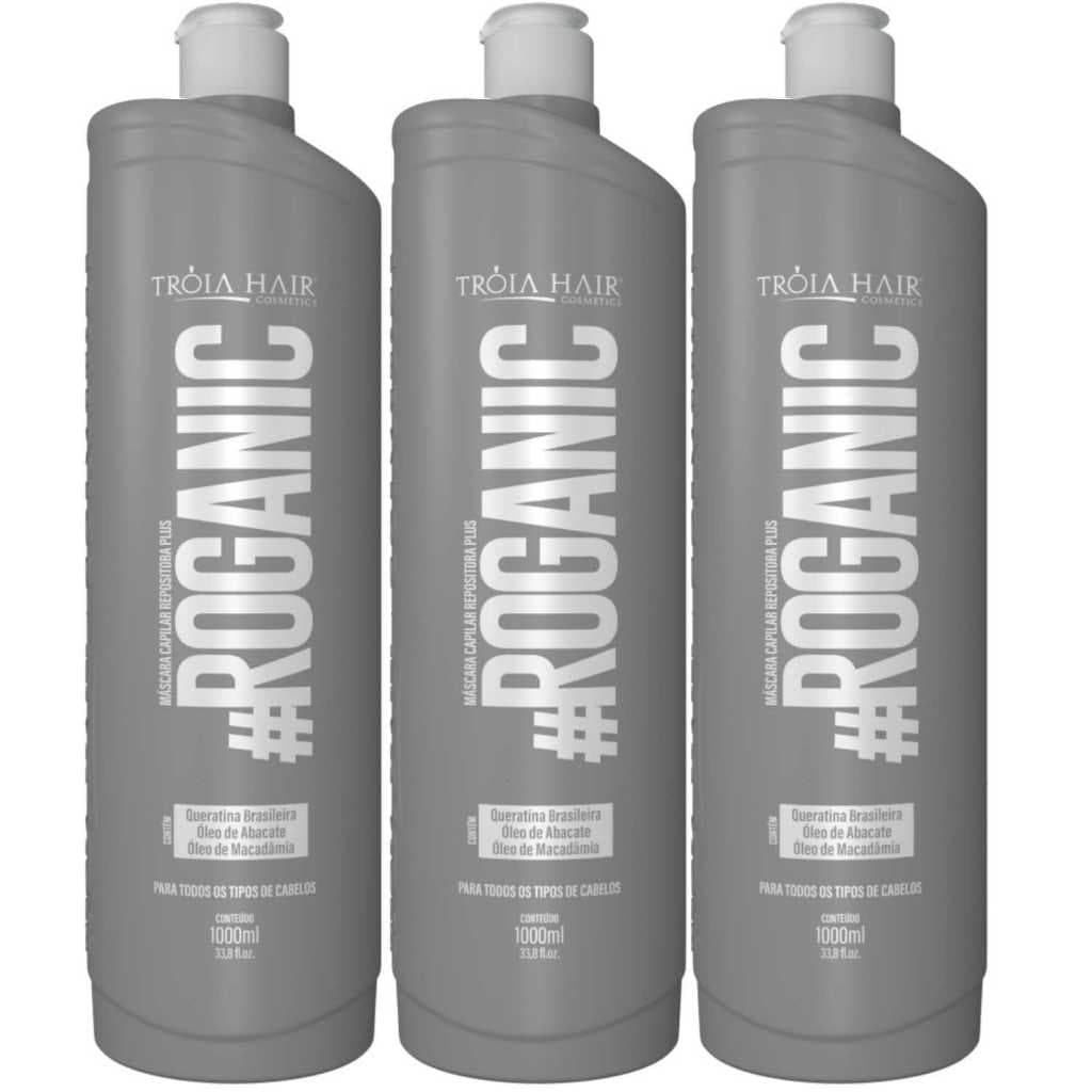 3 Ativo Roganic Escova Progressiva Premium 1L - Troia Hair