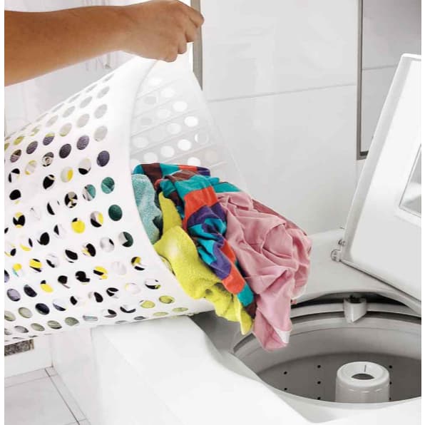Cesto Para Roupas Flexível Perfurado 44l Multiuso - Arthi Cor Branco