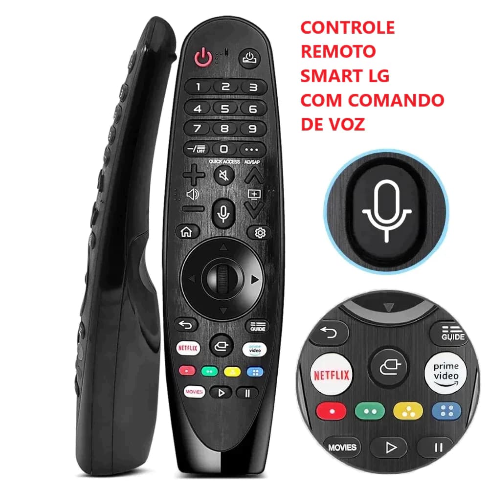 Controle Smart Magic Com Voz e Mouse Para Tv LG An-mr19ba - com Pilhas