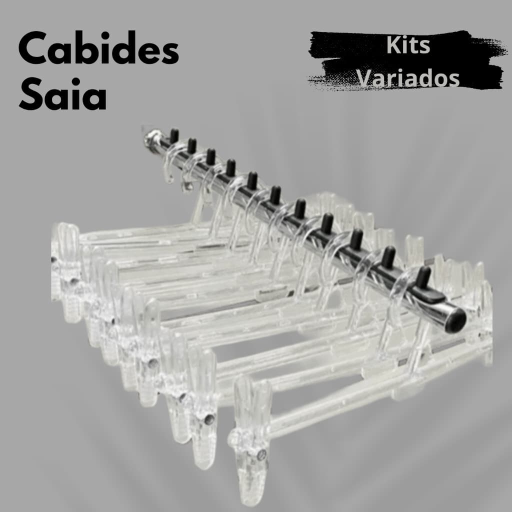 Kits Cabide Saia c/ Presilhas Acrilico Resistente Transparante(usado)