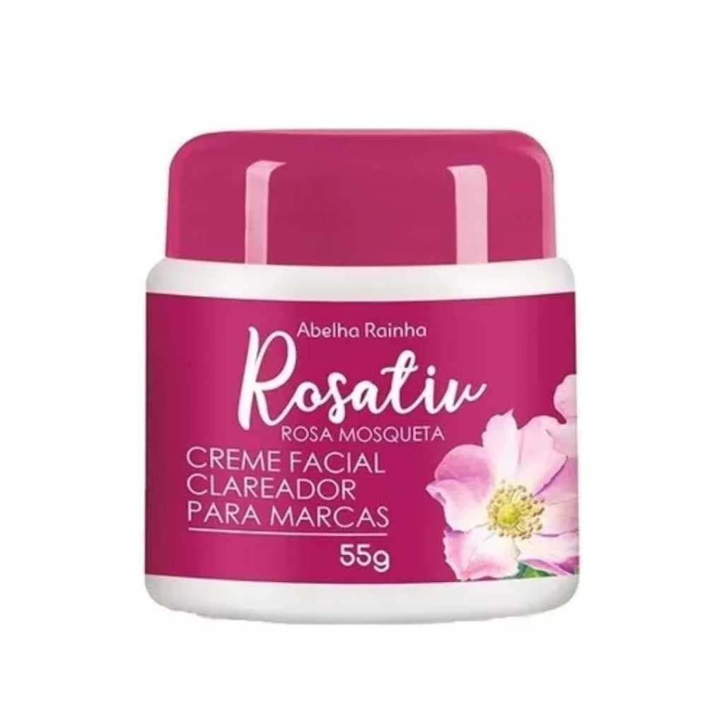 Creme Facial Clareador Para Marcas Com Óleo De Rosa Mosqueta Rosativ 55g - Abelha Rainha