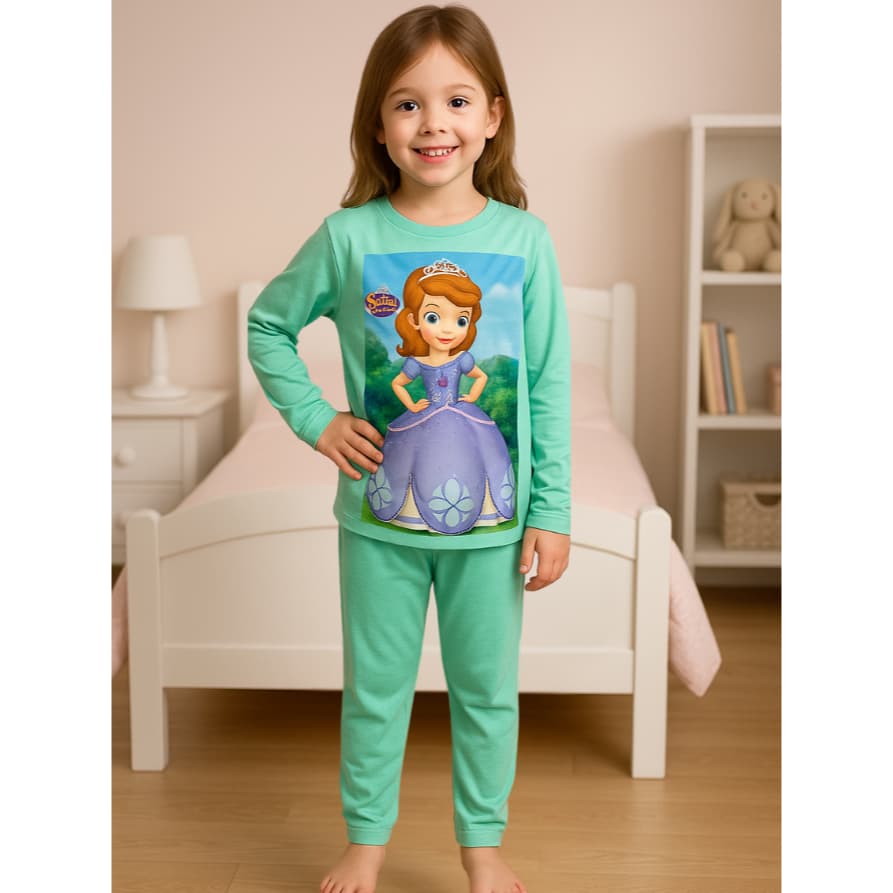 1 Pijama Infantil Manga Longa Menina Inverno Super Confortavel