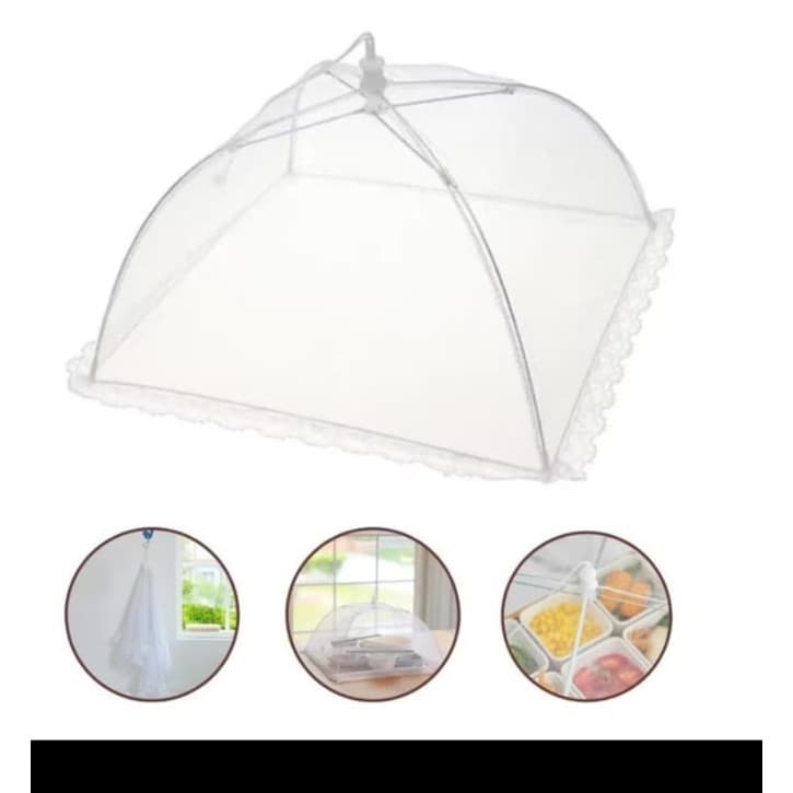 Protetor Tela  Mosquiteiro de alimentos tela grande, dobravel 44cm Total cobertura anti moscas, churrasco bolo frutas