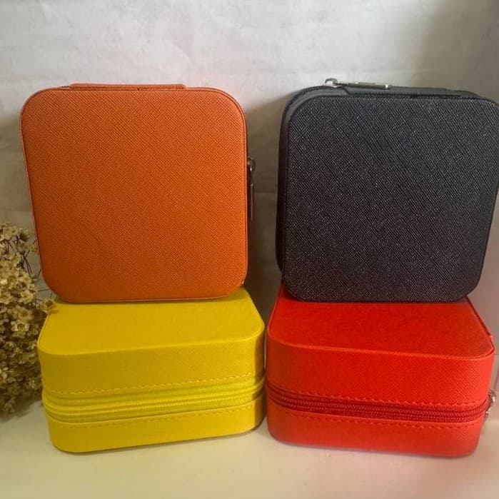 Porta Joia Caixinha Portátil Para Viagem - Armazenamento de Anel, Brincos, Colares P