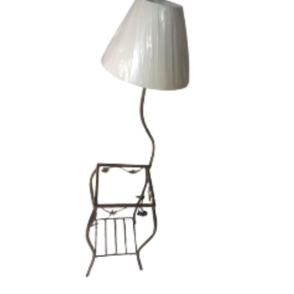 Mesa de canto com luminarica coluna quadrada aparador canto de flor cupula cru tnt