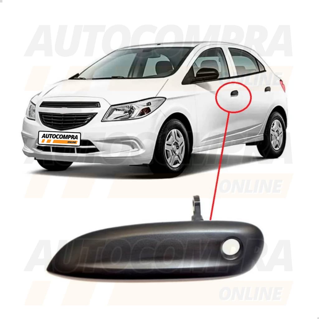 Macaneta Externa Da Porta Dianteira Com Furo Onix Cobalt Prisma 2011 a 2019 Lado Esquerdo Motorista