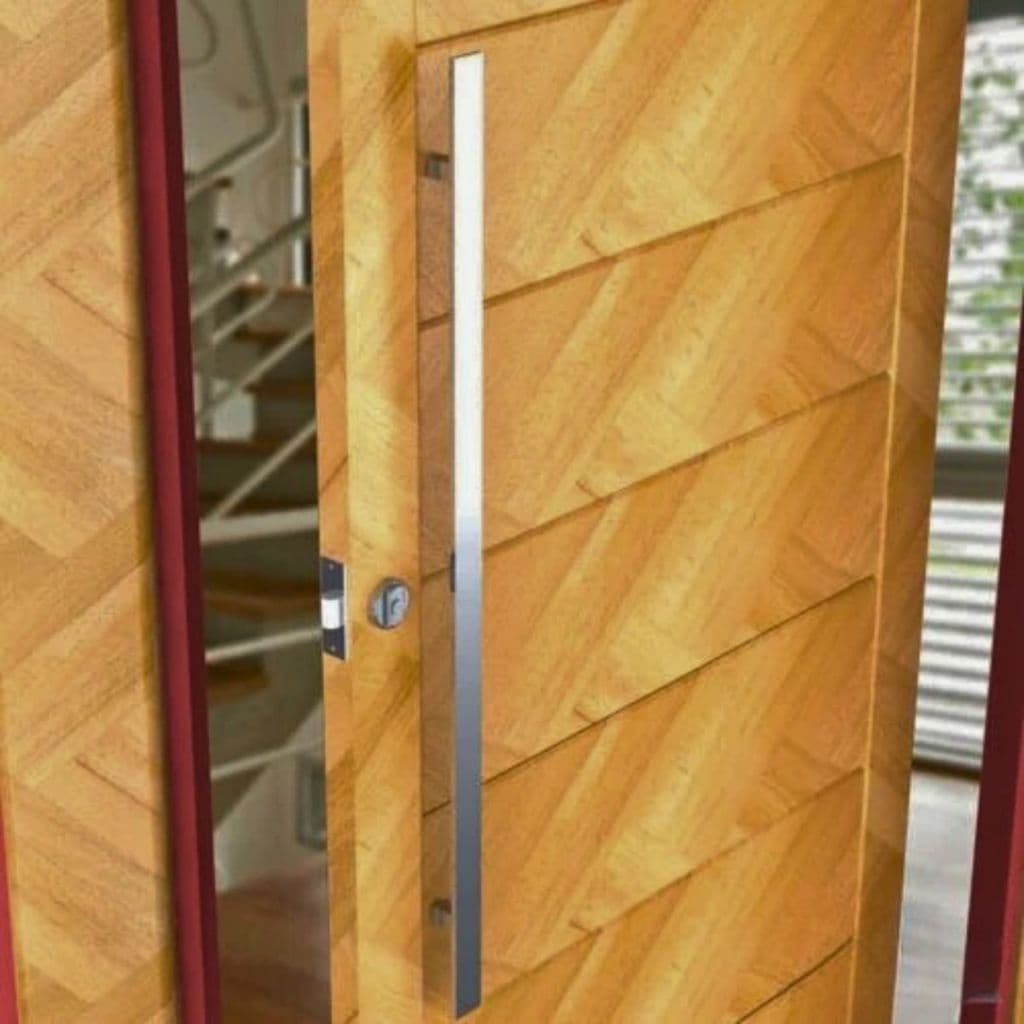 puxador para porta ou portão em aço inox 80 cm polido
