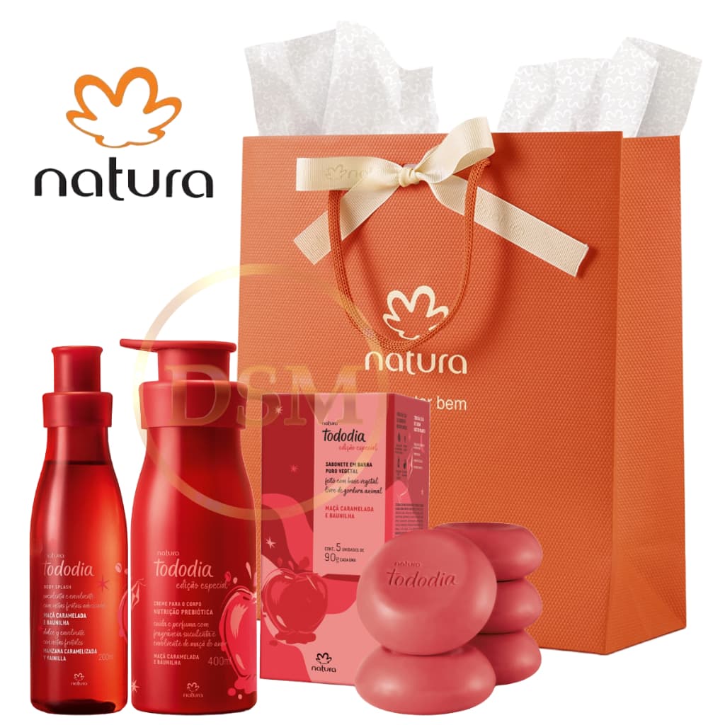 Kit Presente Natura Tododia Maçã Caramelada e Baunilha (ORIGINAL E LACRADO)
