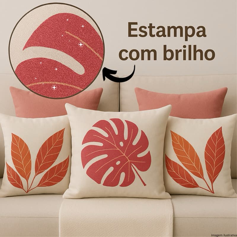 KIT 5 CAPAS DE ALMOFADAS DE SUEDE COM GLITTER DECORAÇÃO SOFÁ CAMA QUARTO