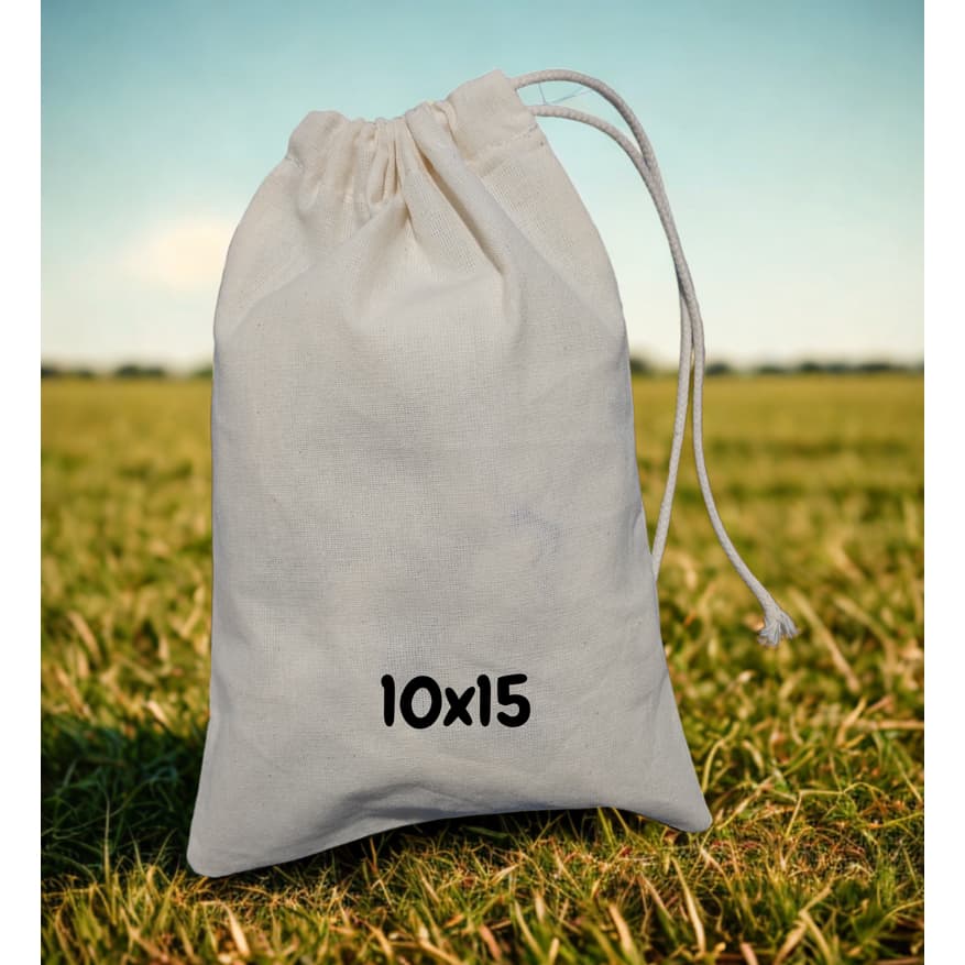 KIT 10, 25 ou 50 Saquinhos de Algodão Crú 10x15 - Saco Ecológico