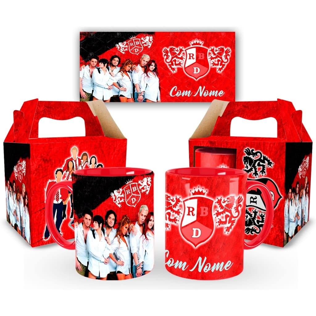 Caneca RBD Rebelde Personalizada com Nome Gravado + Caixa