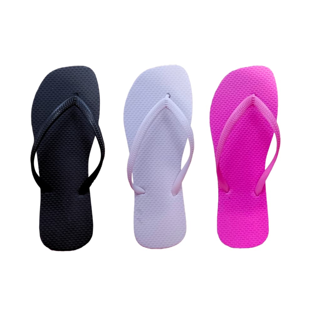 Kit 3 Pares Chinelo Feminino Confortável em Borracha | sandália Leve, Para Praia, chinelo dedo casamento