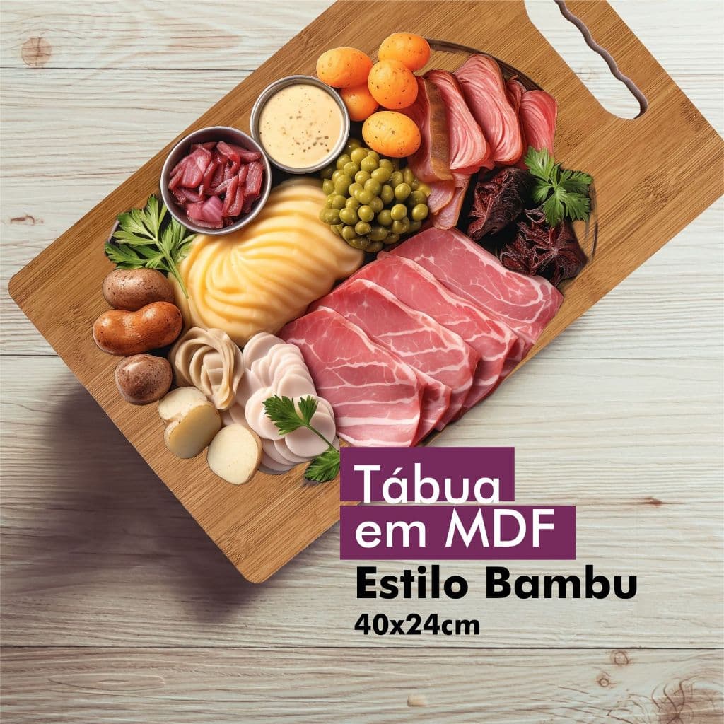 Tábua de Grande Estilo Bambu – Ideal para servir Cozinha quadra e redonda