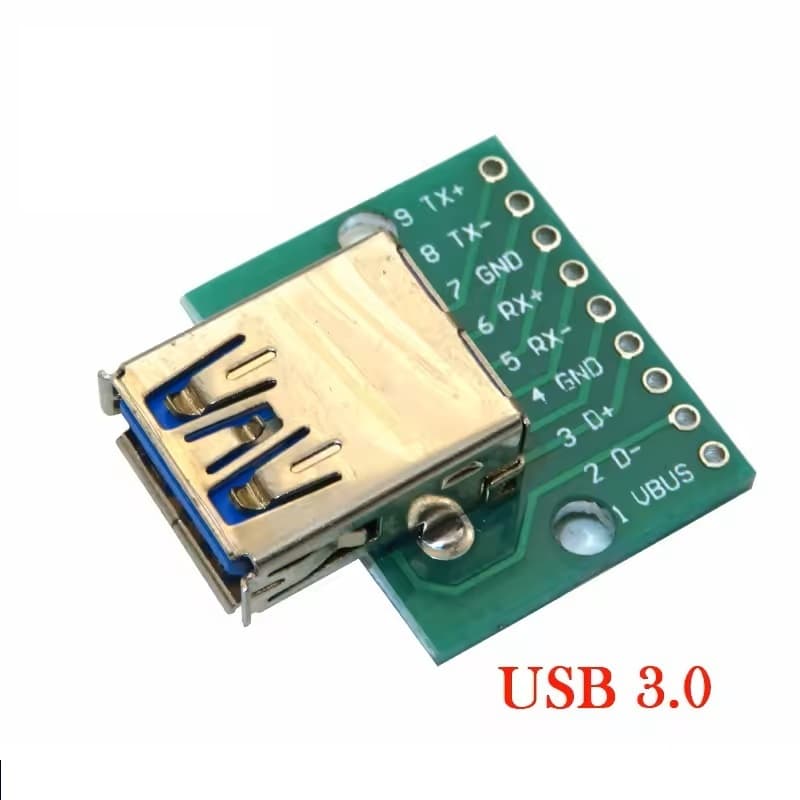 Conector USB A Fêmea 3.0 9 Pinos DIP 2,54mm para Placa PCB Adaptador DIY