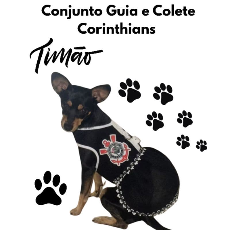 Roupinha de Cachorro Corintihans C/saia