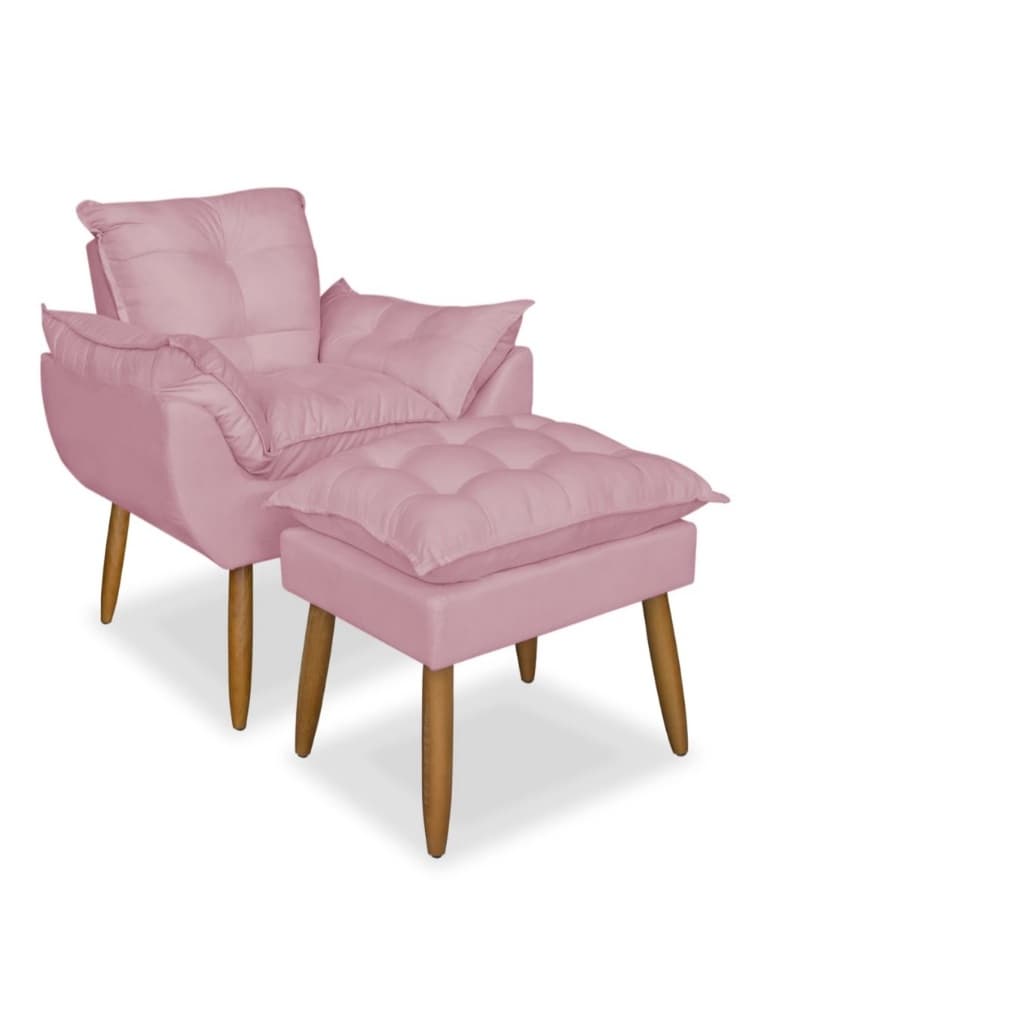 Poltrona de descanso-poltrona puff de brinde-poltrona de amamentação-cor extra ROSE