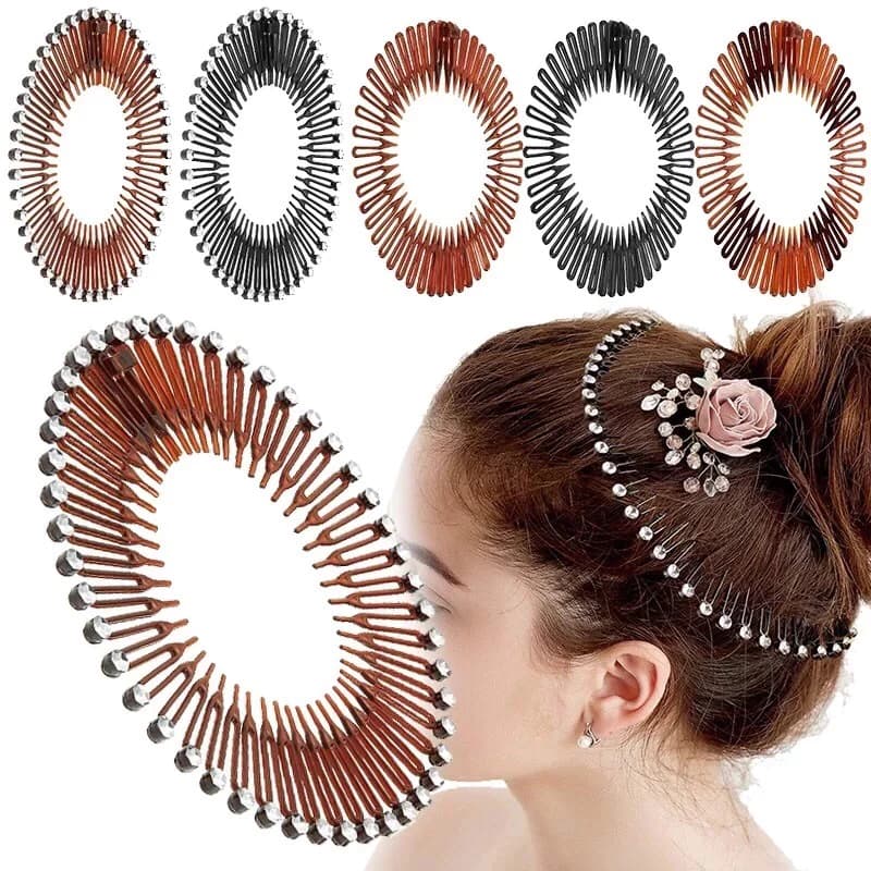 Tiara Bell Para Cabelo Preta Brilhosa Acessórios Capilar Tiara Bell Simples Brilho Pérola