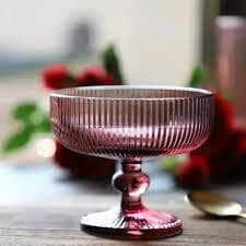Jogo de 6 Taça Para Sobremesa Grafiatto Vidro 310ml 6pç Versalhes Marsala - Unik Home