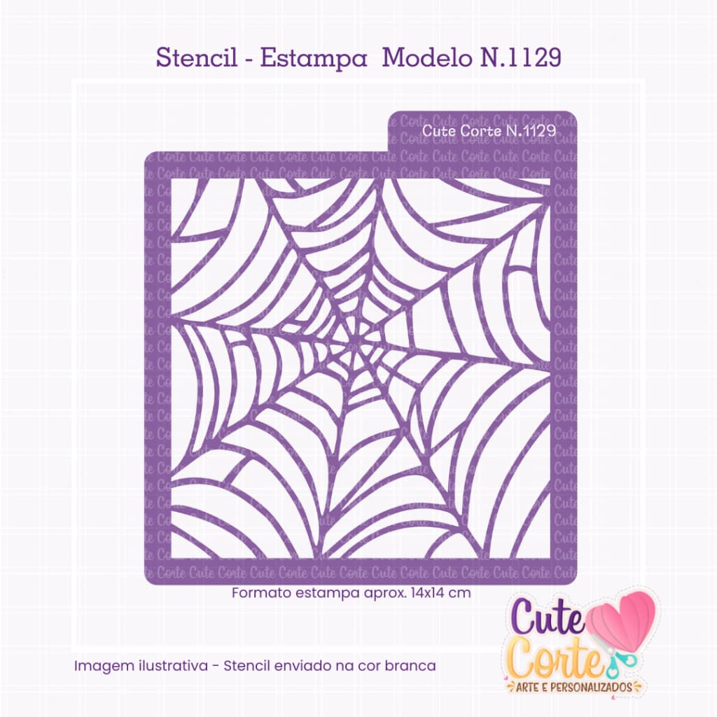Stencil - Estencil - Molde Vazado para Pintura - Teia Aranha N1129 - molde vazado - Stencil / Estêncil