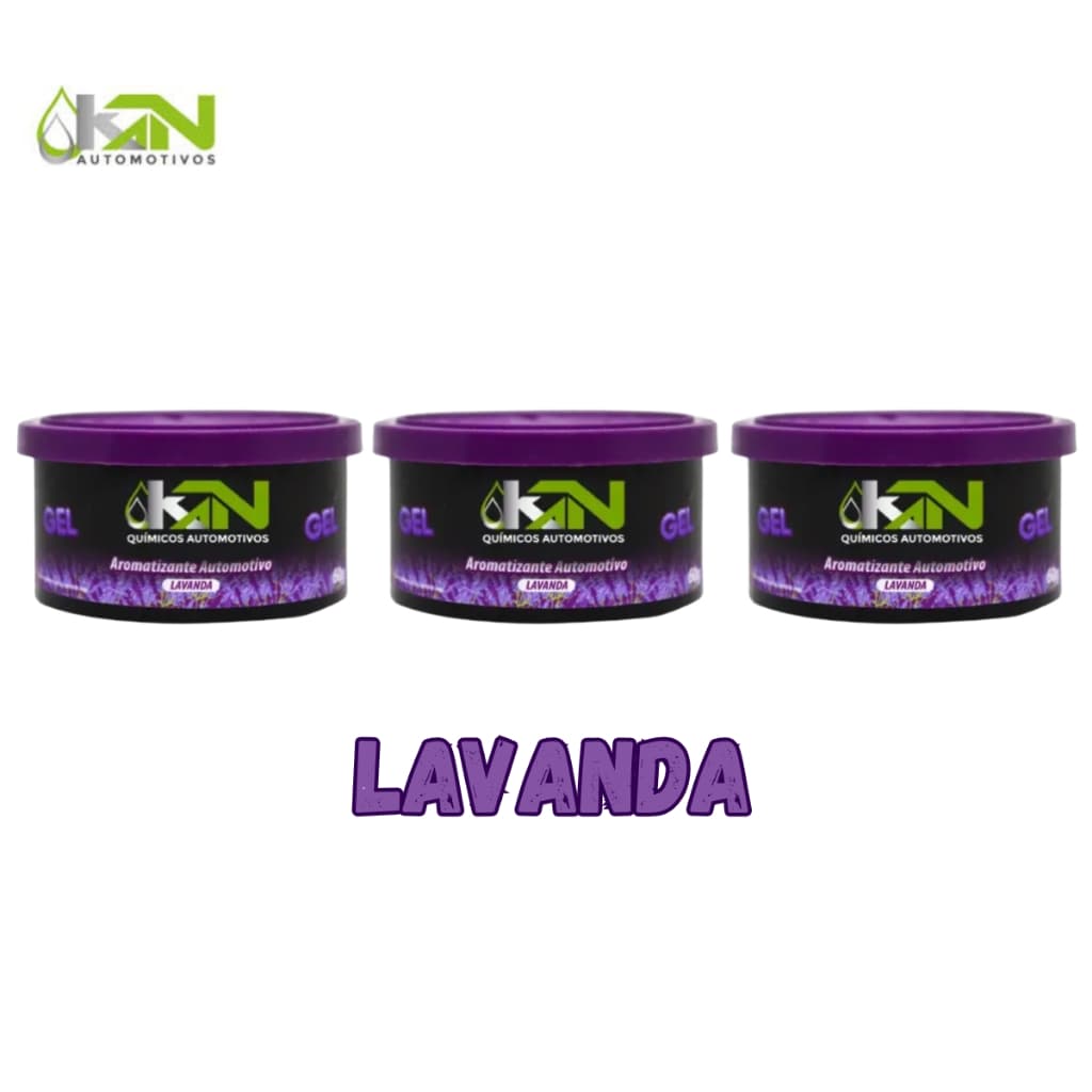 Kit c/3 Cheirinho para Carro Aromatizador em Gel KN 60g Aroma Lavanda