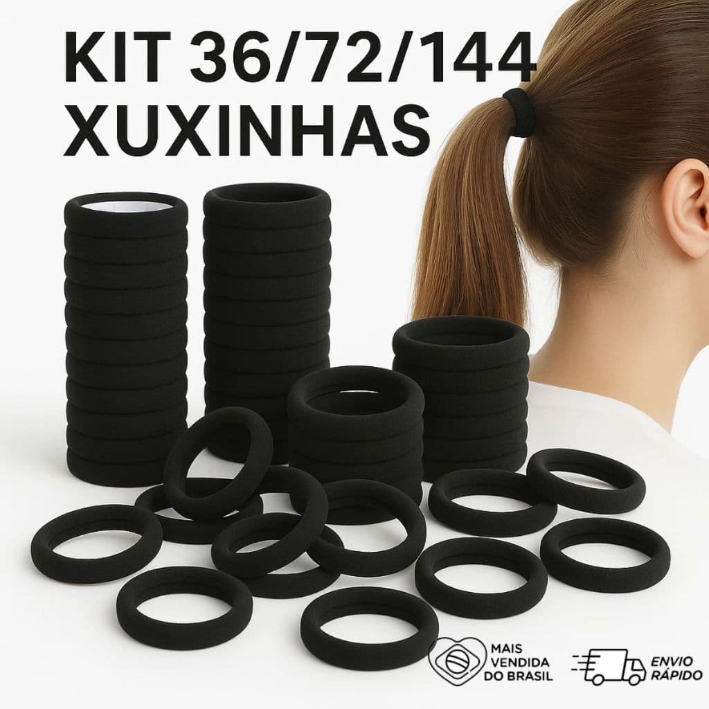 Sacos de Elásticos Para Cabelo Rabicó Xuxinha Tipo Meia Atacado Preto e Colorido Atacado