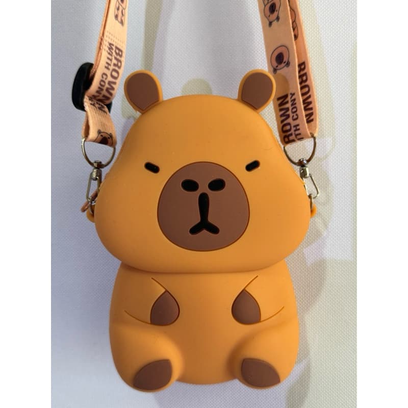 Bolsa infantil de silicone Capivara Cartoon com aça removível e ajustável