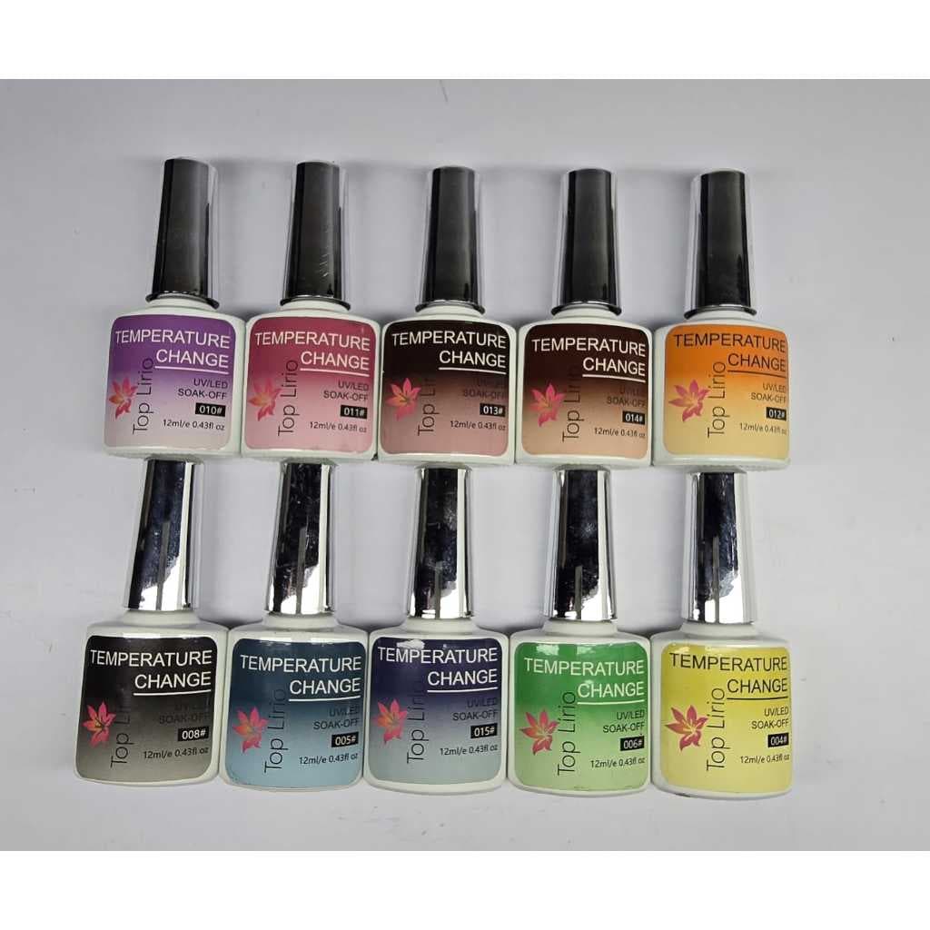 Kit 3 Esmaltes Unhas Em Gel Muda Temperatura Led/Uv 12ml Lirio