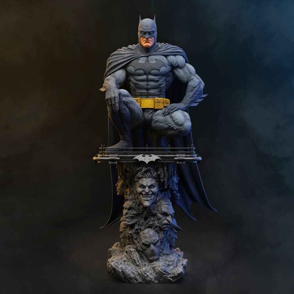 Estátua Batman Action Figure - Com Pintura - 30cm altura
