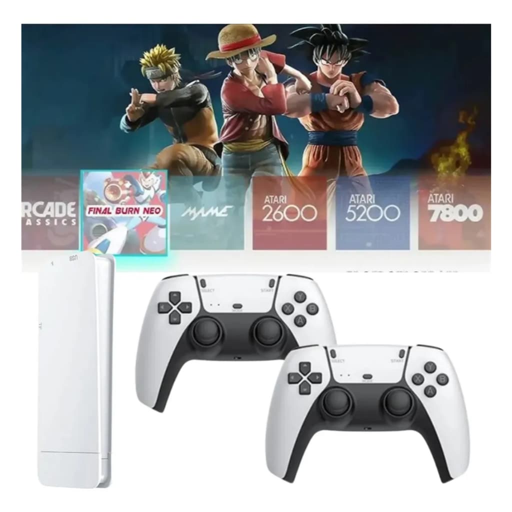 GameStick Retrô M15 PRO 4K Lançamento 64GB 20 mil Jogos Retrô Clássicos 2 Controles Sem Fio
