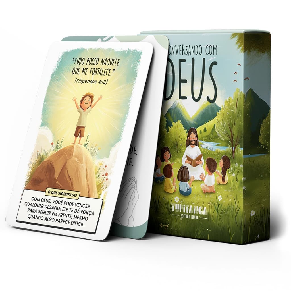 Baralho Educativo Infantil Conversando com Deus Fé Espiritualidade Religião Oração Jogo Psicologia Escola Igreja Emoções