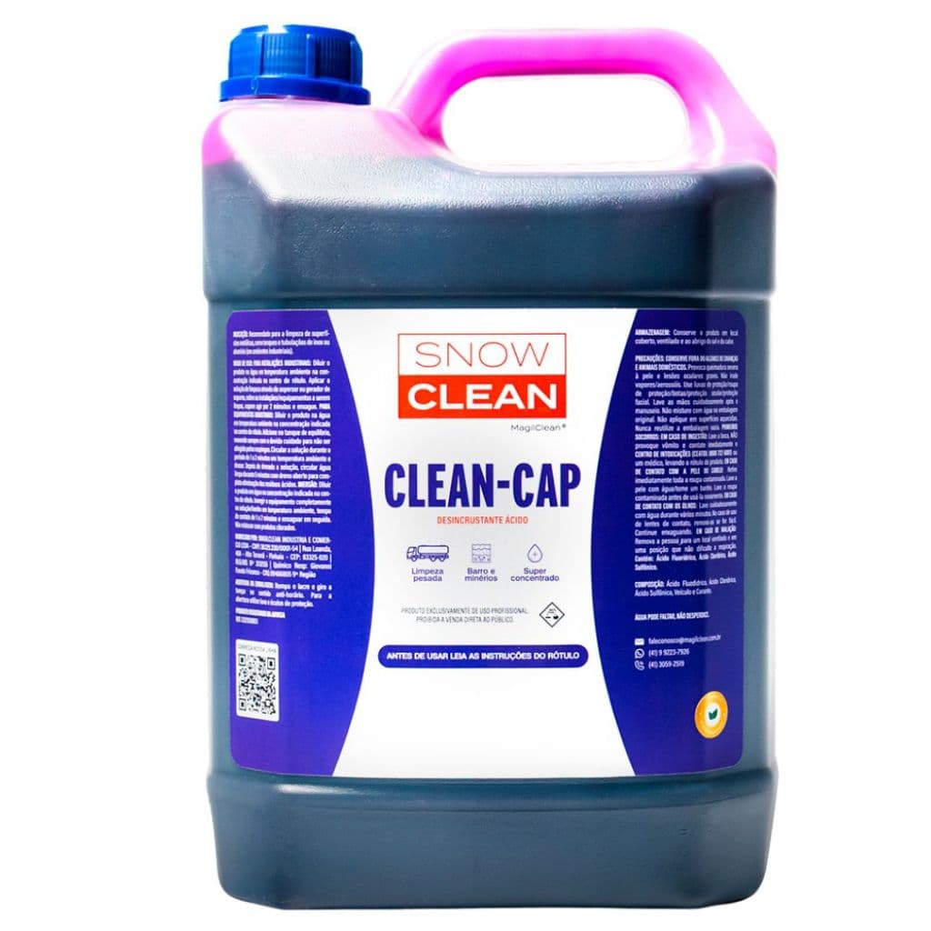 Clean-Cap Desincrustante Snow Clean 5L Magil Clean Limpeza Pesada