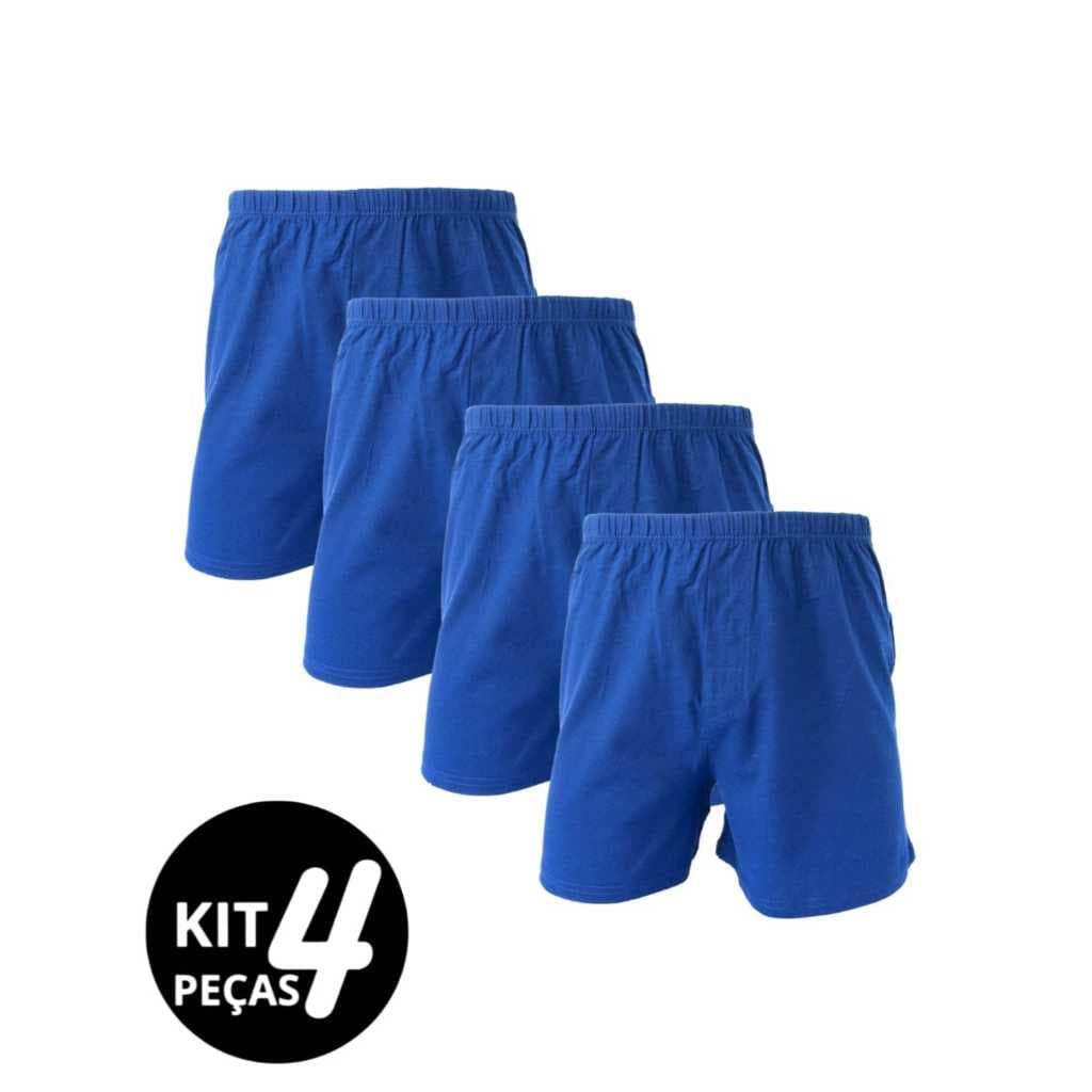 Kit 4 Samba cancao pijama 100% algodao SOMENTE NA COR AZUL MARINHO