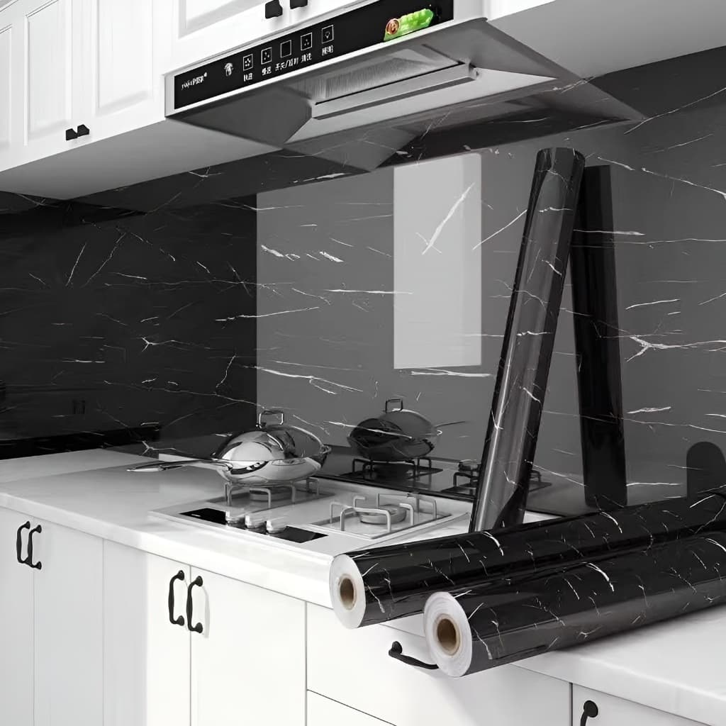 Adesivo de Mármore Autocolante 60x450cm – Papel Contact Impermeável para Cozinha, Mesa, Móveis