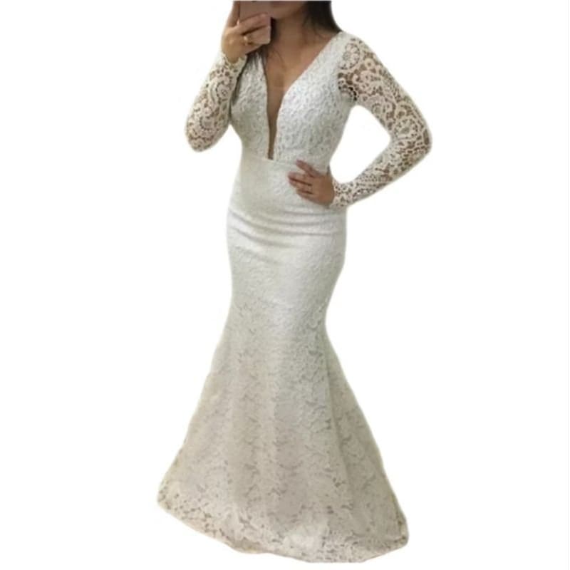 Vestido De Renda, Festa, Madrinha, Manga Longa