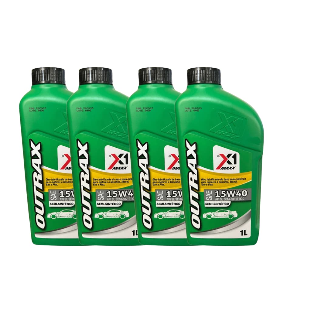 Kit 4 Oleo 15w40  Óleo Lubrificante Semisintetico Para Motor Carro Alcool Gasolina Flex Barato