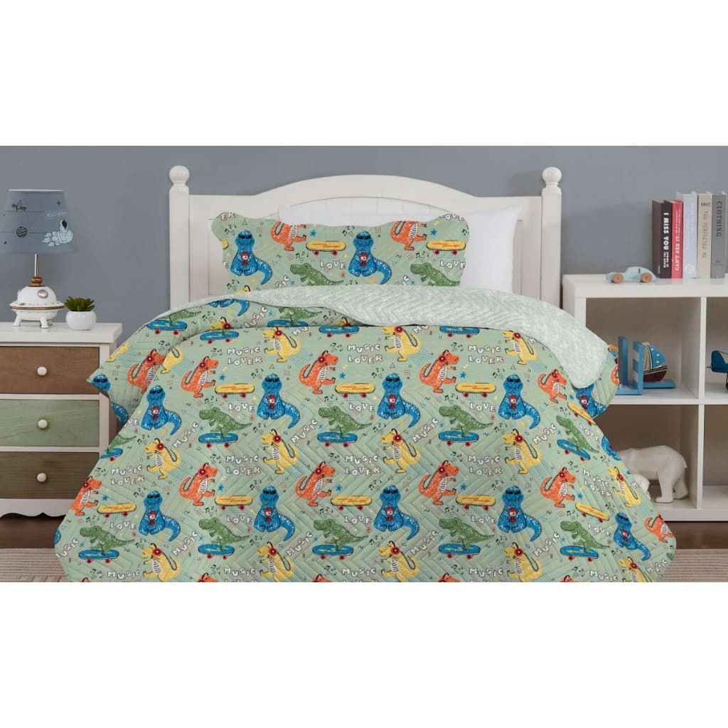 Colcha Cobre leito Infanto Juvenil Solteiro Kids Infantil Kit 2 Peças Dupla Face 2,40x1,60 Porta Travesseiro 150 Fios