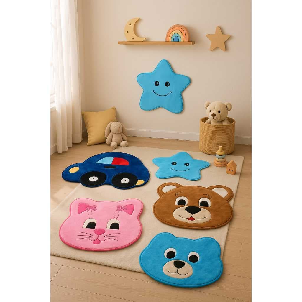 Tapete Infantil de Pelúcia em Formato diversos 0,80m x 0,65 Perfeito para Decoração de Quarto Sala