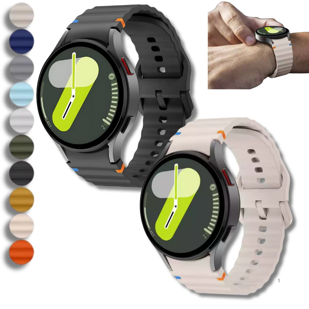 Kit 2 Pulseira Silicone Samsung Galaxy Watch 7 6 5 4 FE Classic Pro Esportiva 40mm 44mm 45mm 20mm