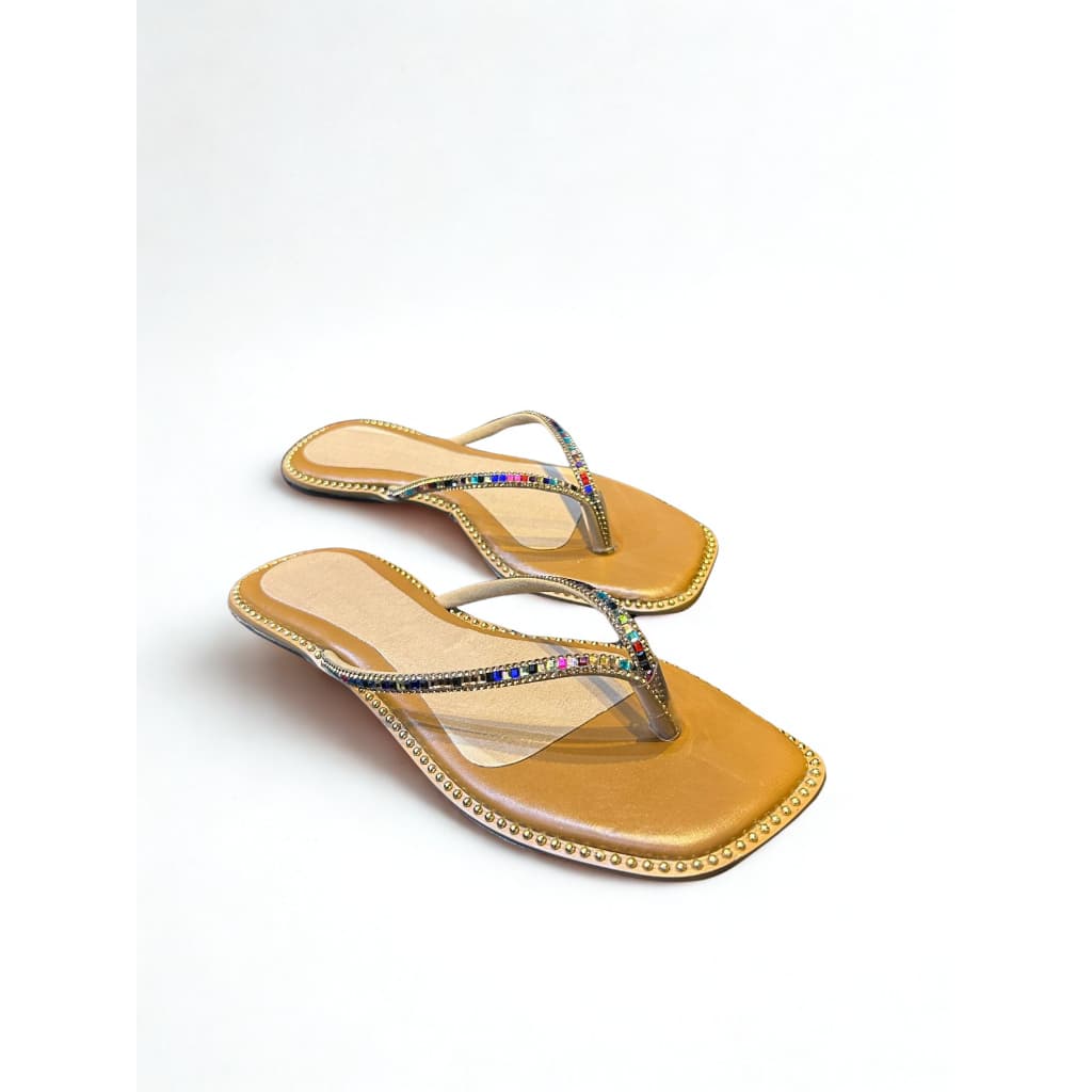 Rasteirinha Chinelo Feminina Luxo com Pedrarias Confortável Casual