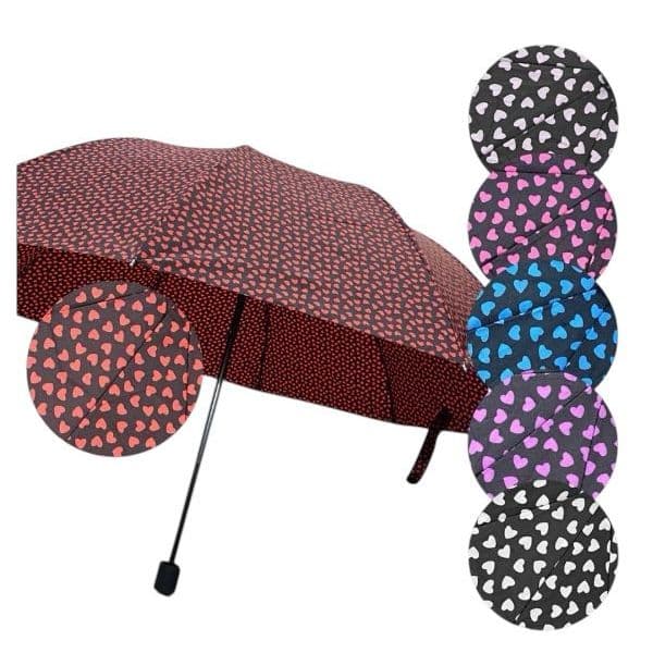 Guarda-Chuva de Coração Grande Cabe Na Bolsa Sombrinha Reforçado Resistente Contra Vento