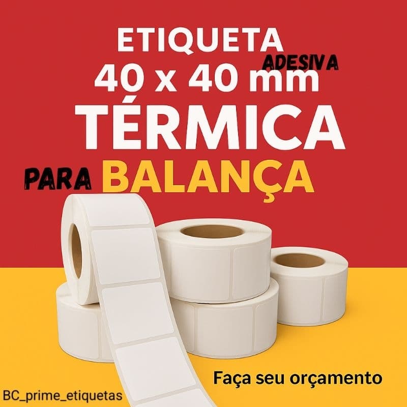 etiqueta térmica 40x40 para balança/20 rolos com 480 unidades