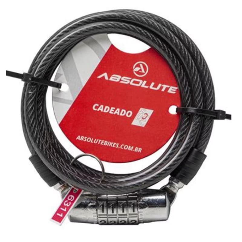 Cadeado Espiral Fino Segredo 6mmx1,0m Absolute