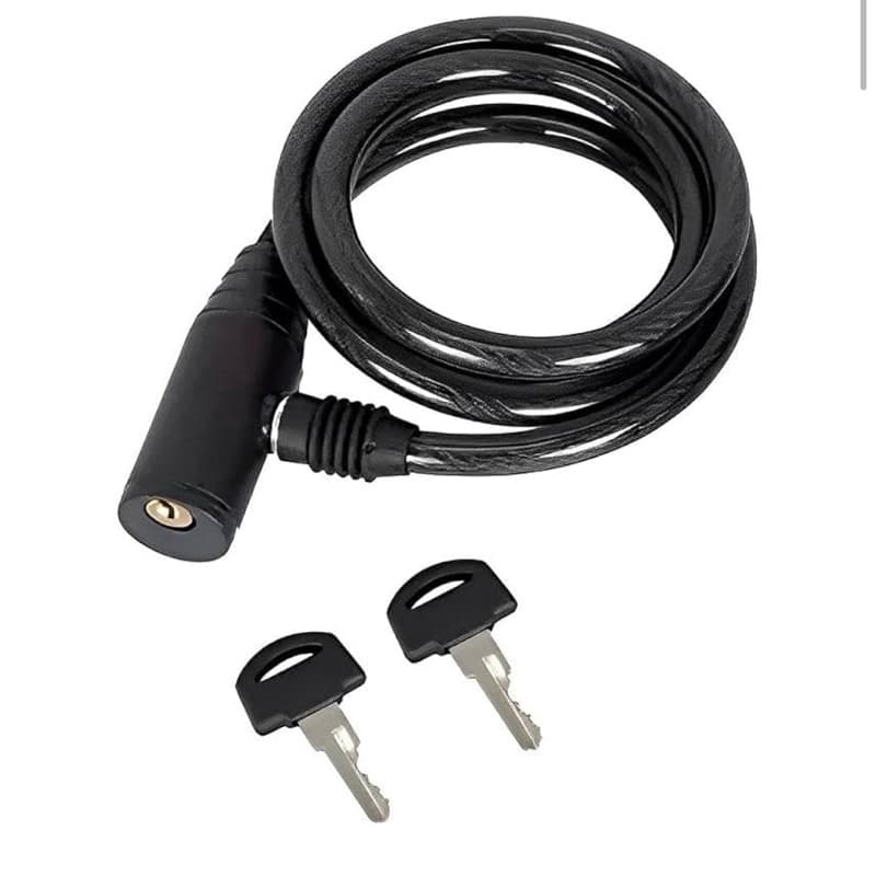 Cadeado Espiral 6x1000mm Preto C/ Suporte Bike Bicicleta